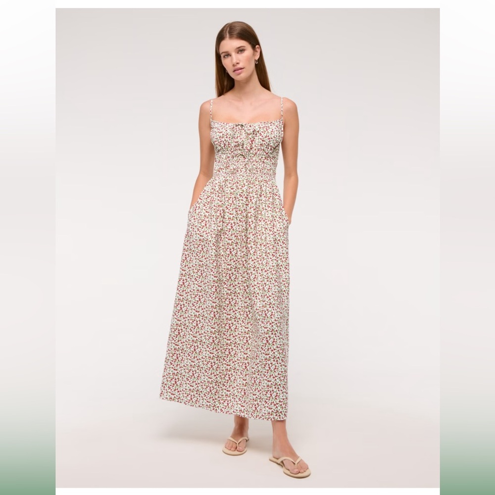 Abercrombie & Fitch Floral Maxi Dress - White and Red